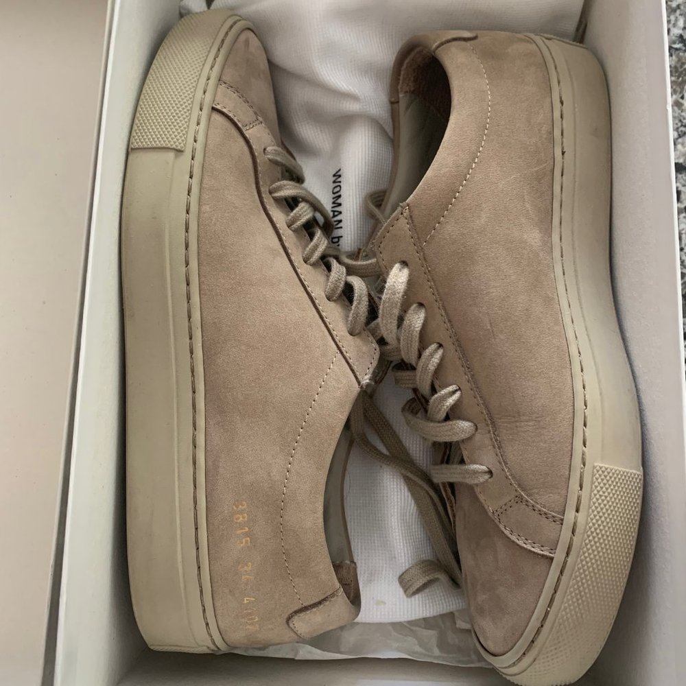 Common Projects Beige Nubuck Original Achilles Low Sneakers